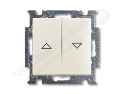 ABB BJB Basic 55 Шале (бел) Выключатель жалюзийный кнопочный (1413-0-1102)