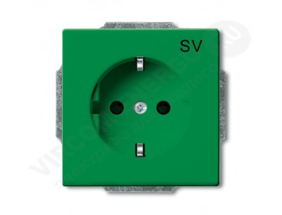 ABB BJB Basic 55 Зелёный Розетка SCHUKO 16А 250В, с маркировкой SV (2011-0-6152)